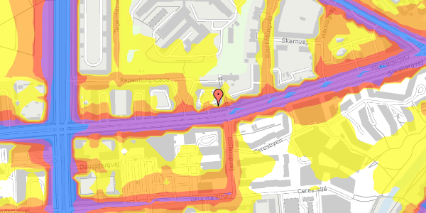 Trafikstøjkort på Silkeborgvej 32, kl. mf, 8000 Aarhus C