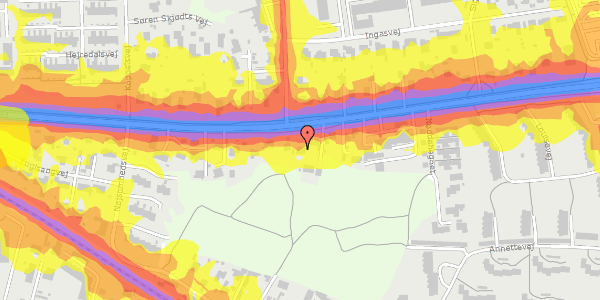 Trafikstøjkort på Silkeborgvej 585, 8220 Brabrand