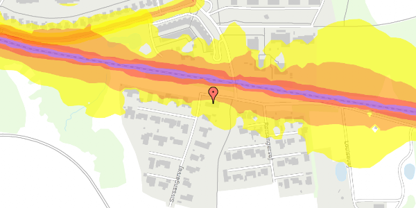 Trafikstøjkort på Sivsangervej 1, 8220 Brabrand