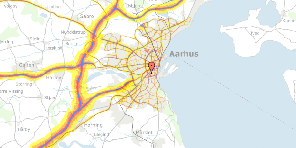 Trafikstøjkort på Skanderborgvej 10, 2. th, 8000 Aarhus C