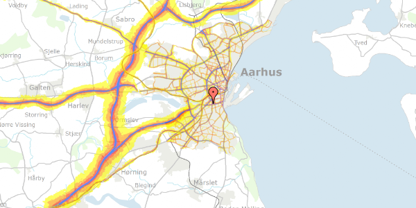 Trafikstøjkort på Skanderborgvej 29, 3. tv, 8000 Aarhus C