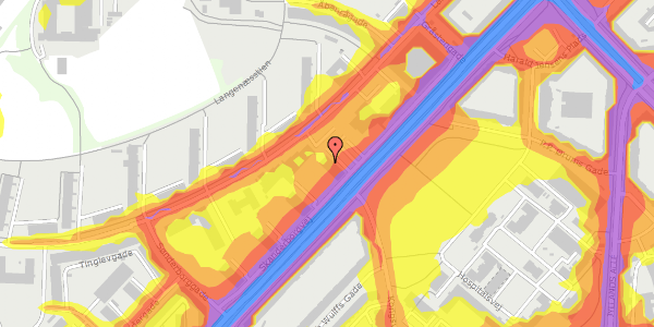 Trafikstøjkort på Skanderborgvej 34, 4. tv, 8000 Aarhus C