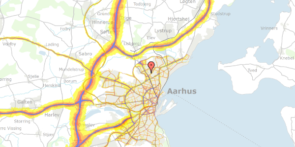 Trafikstøjkort på Skelagervej 536, 8200 Aarhus N