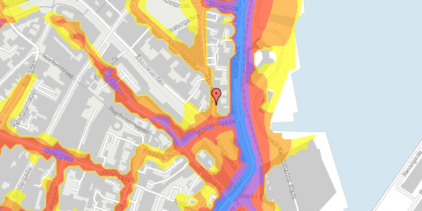 Trafikstøjkort på Skolegade 32, 8000 Aarhus C