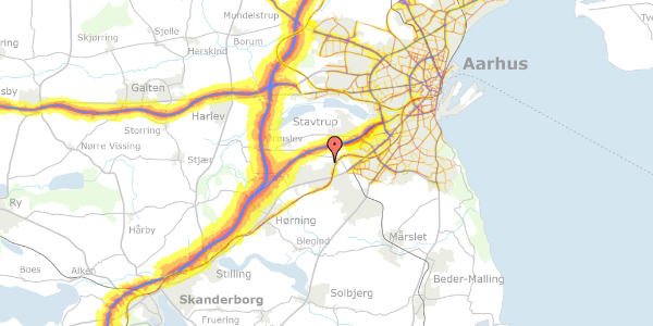 Trafikstøjkort på Skovhøj 97, 8361 Hasselager