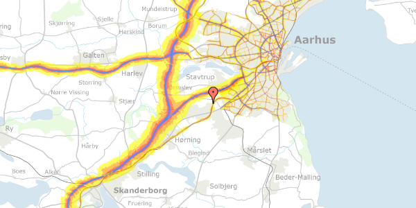 Trafikstøjkort på Skovhøj 206, 8361 Hasselager