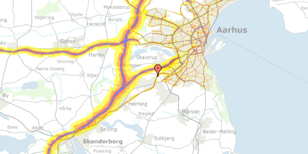 Trafikstøjkort på Skovhøj 241, 8361 Hasselager