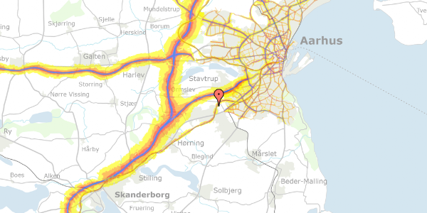 Trafikstøjkort på Skovhøj 261, 1. th, 8361 Hasselager