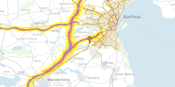 Trafikstøjkort på Skovhøj 265, 8361 Hasselager