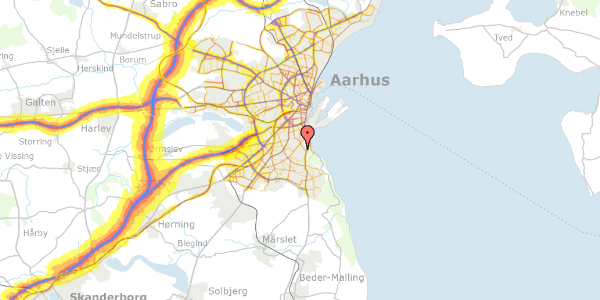 Trafikstøjkort på Skovridervej 10, 8000 Aarhus C