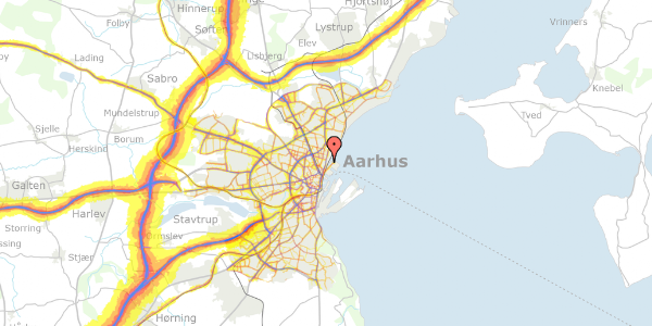 Trafikstøjkort på Skovvejen 12, 1. tv, 8000 Aarhus C