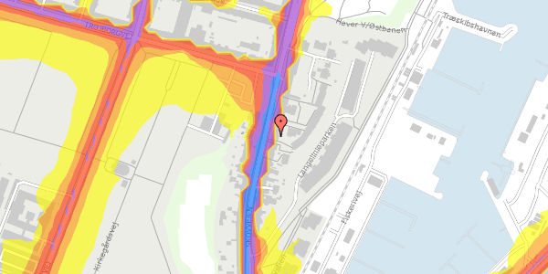 Trafikstøjkort på Skovvejen 44B, 3. th, 8000 Aarhus C