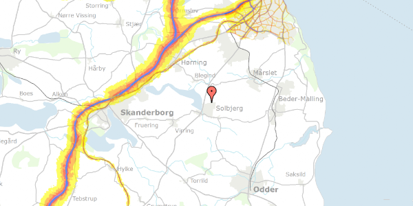 Trafikstøjkort på Solbjerg Hovedgade 1, 8355 Solbjerg