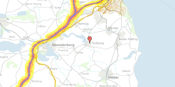 Trafikstøjkort på Solbjerg Hovedgade 37, 8355 Solbjerg