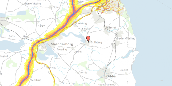 Trafikstøjkort på Solbjerg Hovedgade 43, 8355 Solbjerg