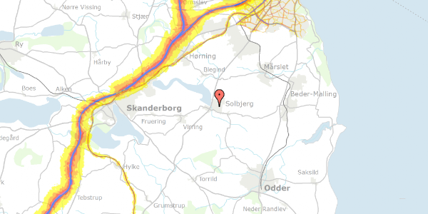 Trafikstøjkort på Solbjerg Hovedgade 55, 8355 Solbjerg