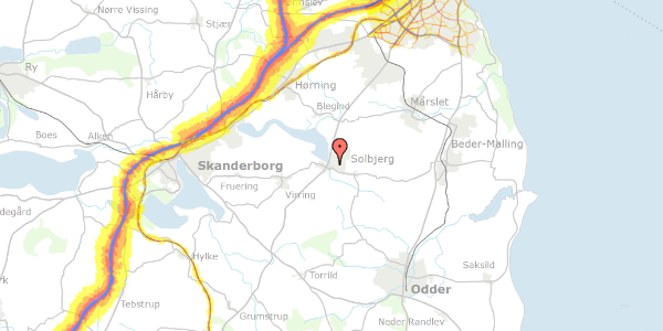 Trafikstøjkort på Solbjerg Hovedgade 72B, 8355 Solbjerg