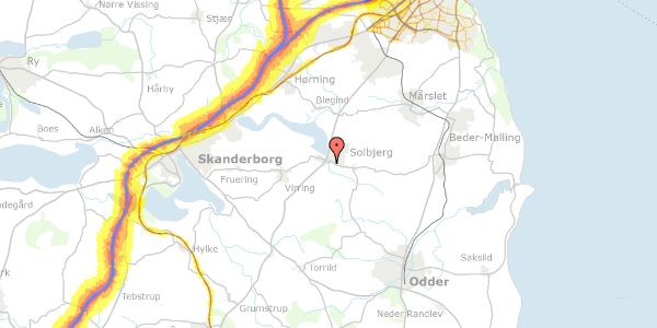 Trafikstøjkort på Solbjerg Hovedgade 85B, 8355 Solbjerg