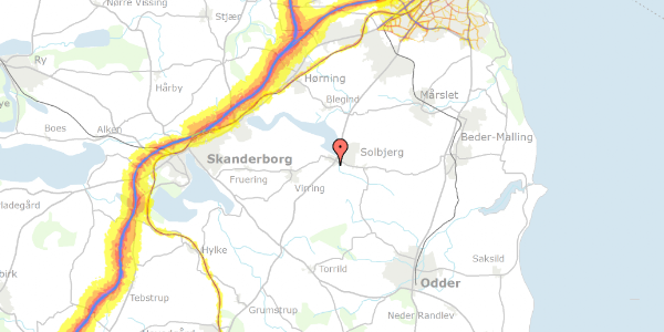 Trafikstøjkort på Solbjerg Hovedgade 154, 8355 Solbjerg