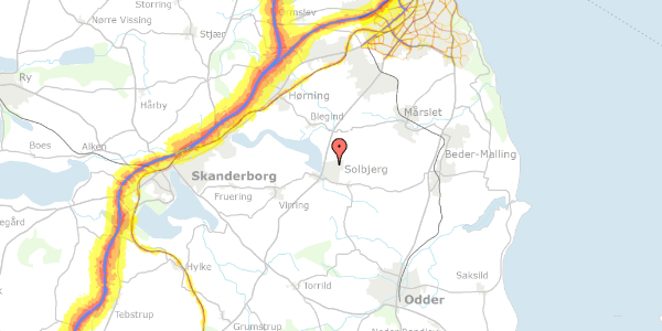 Trafikstøjkort på Solbjerg Hedevej 46, 8355 Solbjerg