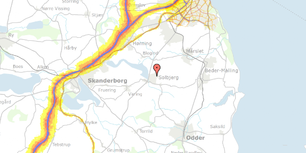 Trafikstøjkort på Solbjerg Hedevej 74, 8355 Solbjerg