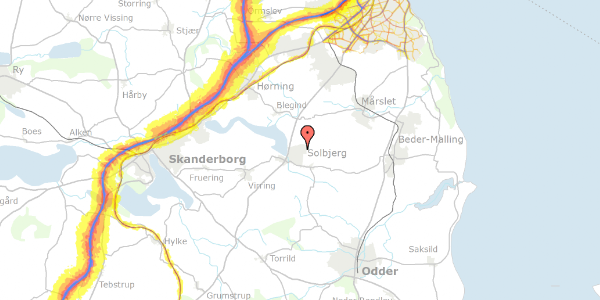 Trafikstøjkort på Solbjerg Hedevej 92, 8355 Solbjerg