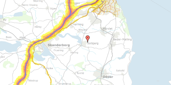 Trafikstøjkort på Solbjerg Hedevej 142, 8355 Solbjerg