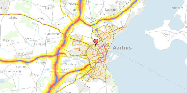 Trafikstøjkort på Solhøjvej 19, 8210 Aarhus V