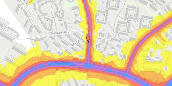 Trafikstøjkort på Spangsvej 5, 8240 Risskov