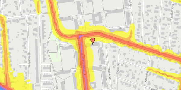 Trafikstøjkort på Spættevej 33, st. tv, 8210 Aarhus V