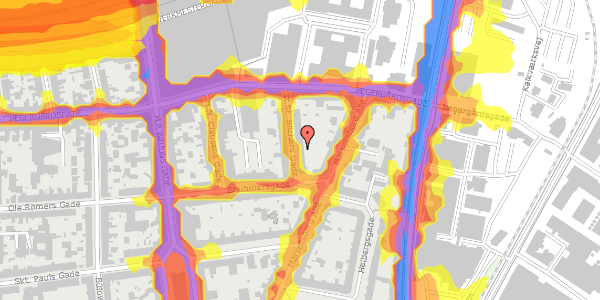 Trafikstøjkort på St.St. Blichers Gade 23, st. , 8000 Aarhus C