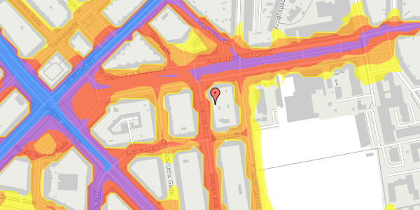 Trafikstøjkort på Stadion Allé 5, 4. th, 8000 Aarhus C