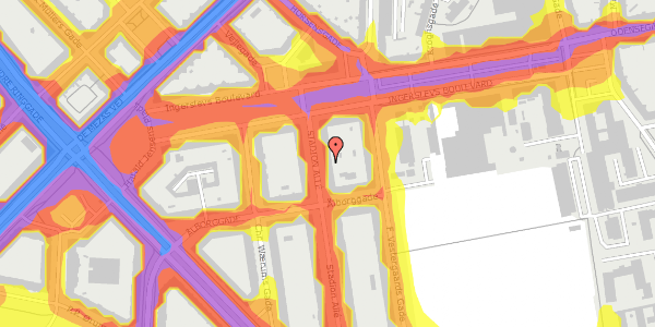 Trafikstøjkort på Stadion Allé 7, 1. tv, 8000 Aarhus C