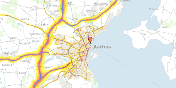 Trafikstøjkort på Steen Billes Torv 10, 3. tv, 8200 Aarhus N