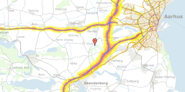 Trafikstøjkort på Stillingvej 511, 8462 Harlev J