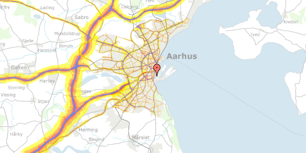 Trafikstøjkort på Strandparken 6, 1. 8, 8000 Aarhus C