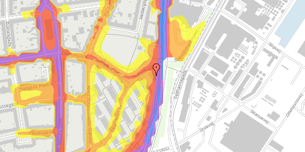 Trafikstøjkort på Strandparken 20, kl. 3, 8000 Aarhus C