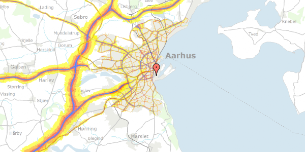 Trafikstøjkort på Strandparken 30, 1. tv, 8000 Aarhus C