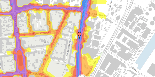 Trafikstøjkort på Strandvejen 18, 3. , 8000 Aarhus C