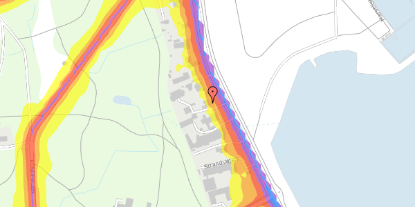 Trafikstøjkort på Strandvejen 98, st. , 8000 Aarhus C