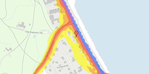 Trafikstøjkort på Strandvejen 114, 8000 Aarhus C