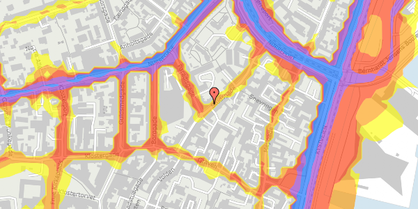 Trafikstøjkort på Studsgade 17, 1. , 8000 Aarhus C