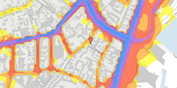 Trafikstøjkort på Studsgade 40, 2. th, 8000 Aarhus C