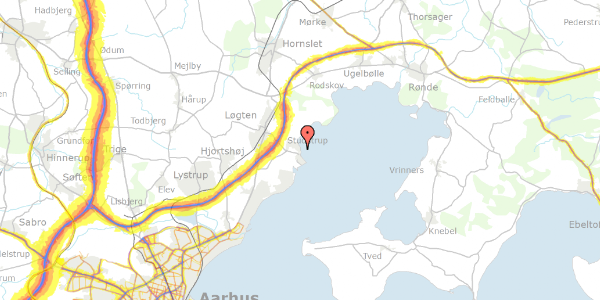 Trafikstøjkort på Studstrup Strandvej 27, 8541 Skødstrup