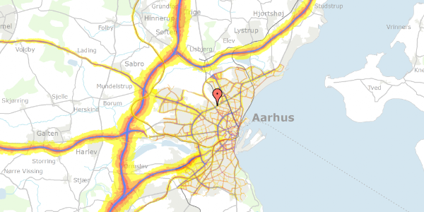 Trafikstøjkort på Svanekevej 2, 8210 Aarhus V