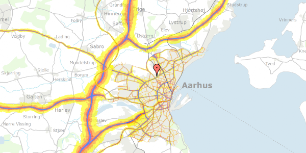 Trafikstøjkort på Svanekevej 5, 8210 Aarhus V