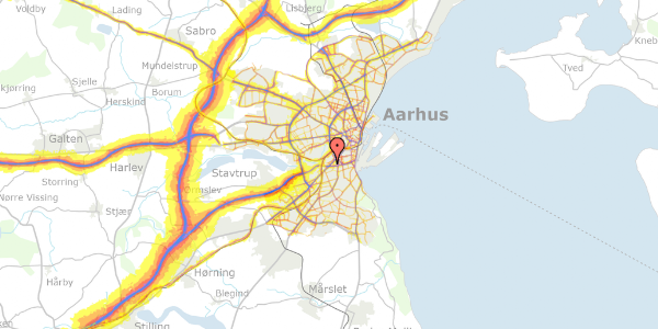 Trafikstøjkort på Sønderborggade 9, 1. tv, 8000 Aarhus C