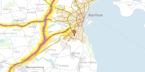 Trafikstøjkort på Teglgårdsvej 6, 8270 Højbjerg