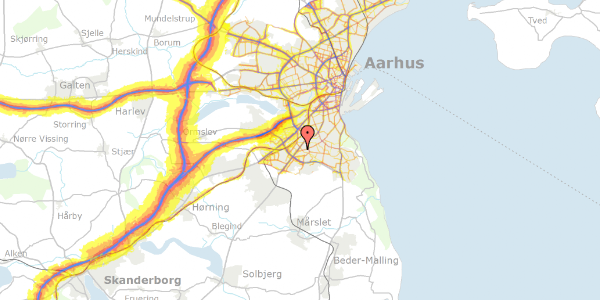 Trafikstøjkort på Teglgårdsvej 14, 8270 Højbjerg