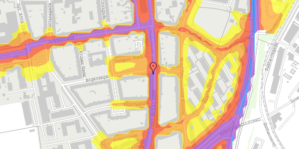 Trafikstøjkort på Tietgens Plads 1, 3. tv, 8000 Aarhus C